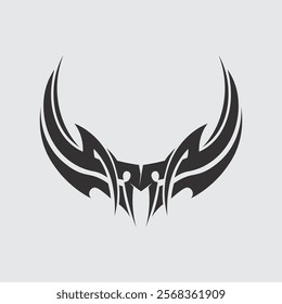 black tribal vector logo design icon and sign tribal