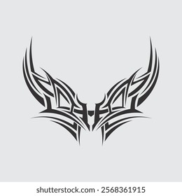 black tribal vector logo design icon and sign tribal