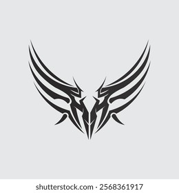 black tribal vector logo design icon and sign tribal