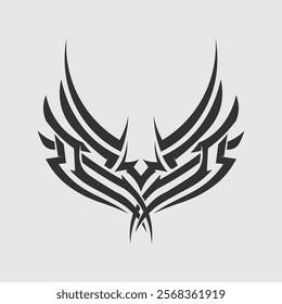 black tribal vector logo design icon and sign tribal