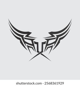 black tribal vector logo design icon and sign tribal