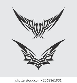 black tribal vector logo design icon and sign tribal