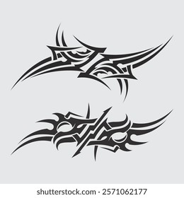 black tribal vector logo design icon and sign tribal