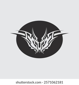 black tribal vector logo design icon and sign tribal