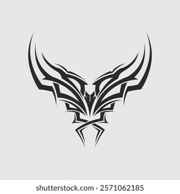 black tribal vector logo design icon and sign tribal