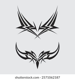 black tribal vector logo design icon and sign tribal