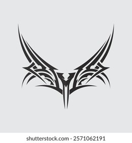 black tribal vector logo design icon and sign tribal