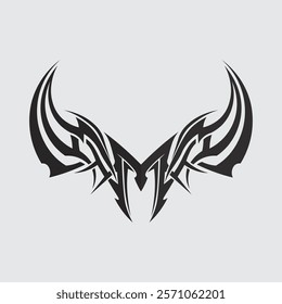 black tribal vector logo design icon and sign tribal