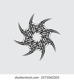 black tribal vector logo design icon and sign tribal