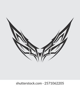 black tribal vector logo design icon and sign tribal