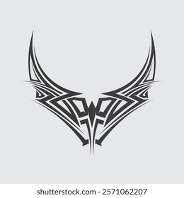 black tribal vector logo design icon and sign tribal