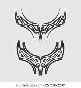 black tribal vector logo design icon and sign tribal