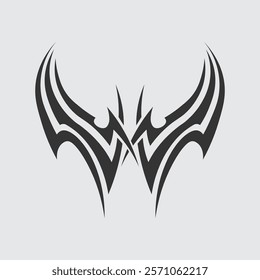 black tribal vector logo design icon and sign tribal