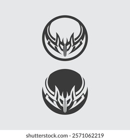 black tribal vector logo design icon and sign tribal