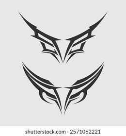 black tribal vector logo design icon and sign tribal