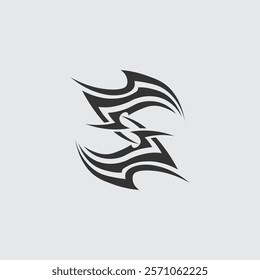 black tribal vector logo design icon and sign tribal