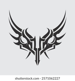 black tribal vector logo design icon and sign tribal