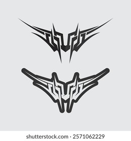 black tribal vector logo design icon and sign tribal