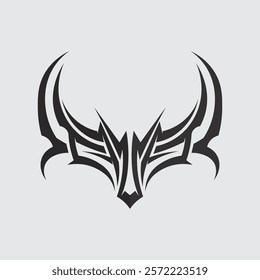 black tribal vector logo design icon and sign tribal