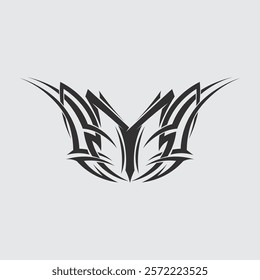 black tribal vector logo design icon and sign tribal