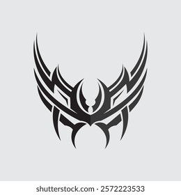 black tribal vector logo design icon and sign tribal