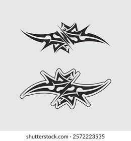 black tribal vector logo design icon and sign tribal