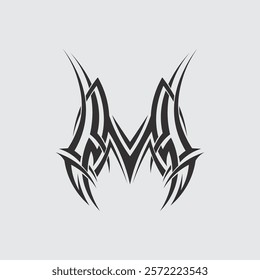 black tribal vector logo design icon and sign tribal