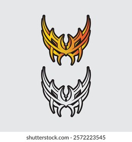 black tribal vector logo design icon and sign tribal