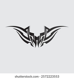 black tribal vector logo design icon and sign tribal