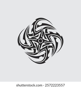 black tribal vector logo design icon and sign tribal