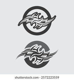 black tribal vector logo design icon and sign tribal