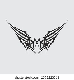 black tribal vector logo design icon and sign tribal