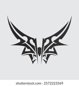 black tribal vector logo design icon and sign tribal