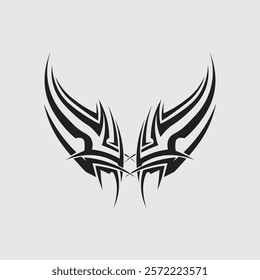 black tribal vector logo design icon and sign tribal