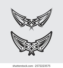 black tribal vector logo design icon and sign tribal