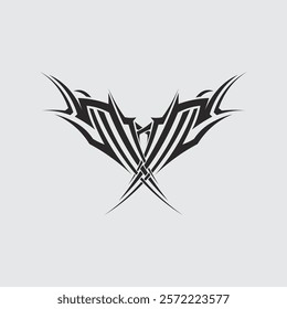 black tribal vector logo design icon and sign tribal