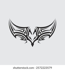 black tribal vector logo design icon and sign tribal