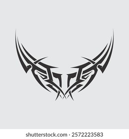 black tribal vector logo design icon and sign tribal