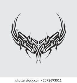 black tribal vector logo design icon and sign tribal