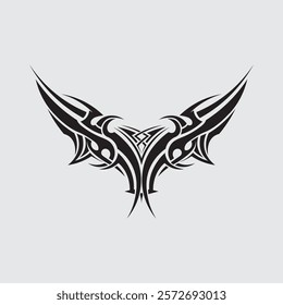 black tribal vector logo design icon and sign tribal