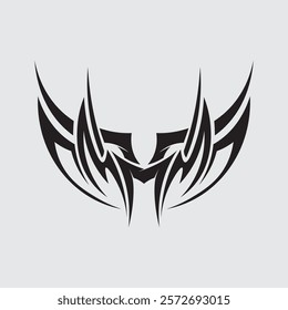 black tribal vector logo design icon and sign tribal