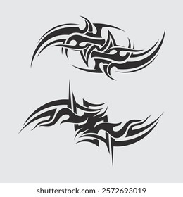 black tribal vector logo design icon and sign tribal