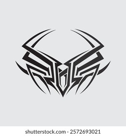 black tribal vector logo design icon and sign tribal