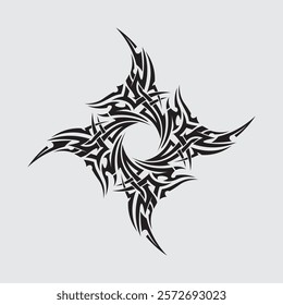 black tribal vector logo design icon and sign tribal