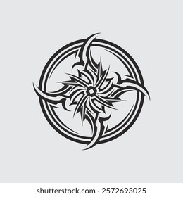 black tribal vector logo design icon and sign tribal