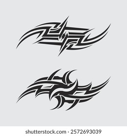 black tribal vector logo design icon and sign tribal