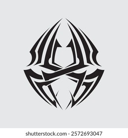 black tribal vector logo design icon and sign tribal