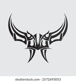 black tribal vector logo design icon and sign tribal