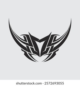 black tribal vector logo design icon and sign tribal