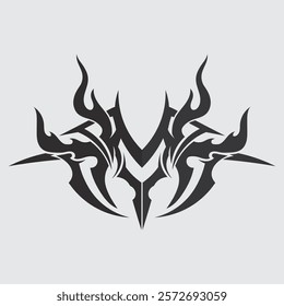 black tribal vector logo design icon and sign tribal